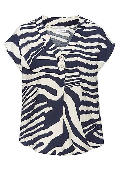 LASCANA Schlupfbluse mit Alloverprint und modischen Knöpfen, Kurzarmbluse, günstig online kaufen
