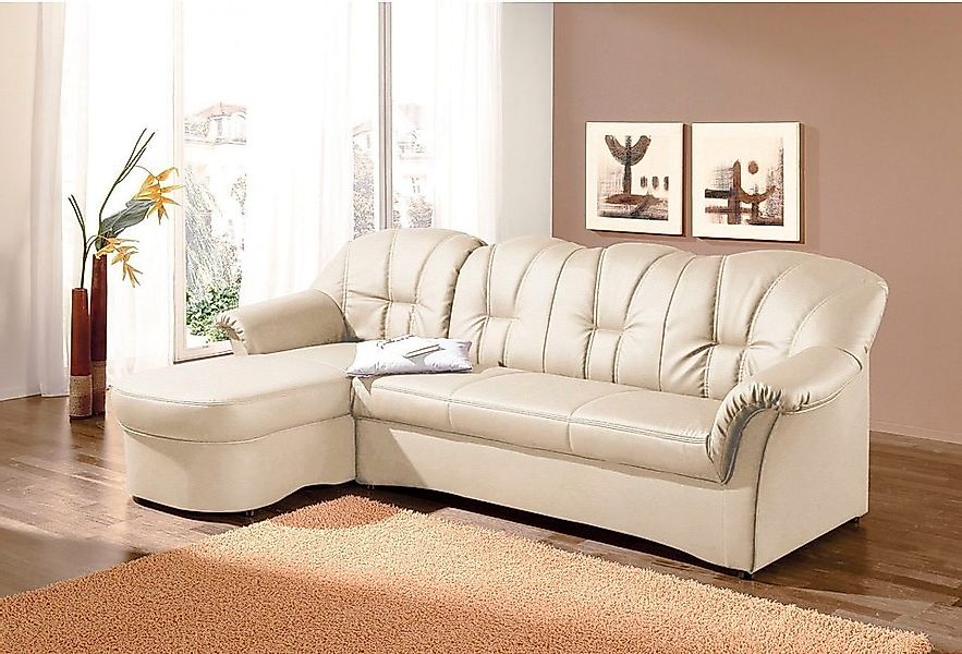 DOMO collection Ecksofa "Papenburg, zeitlose Rückensteppung, elegante Forme günstig online kaufen