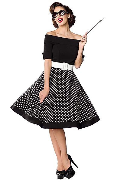BELSIRA A-Linien-Kleid Schulterfreies Retro Rockabilly 50er günstig online kaufen