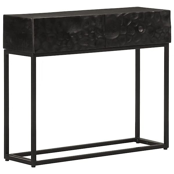 vidaXL Konsolentisch Schwarz 90x30x76 cm Massivholz Mango und Eisen 372008 günstig online kaufen