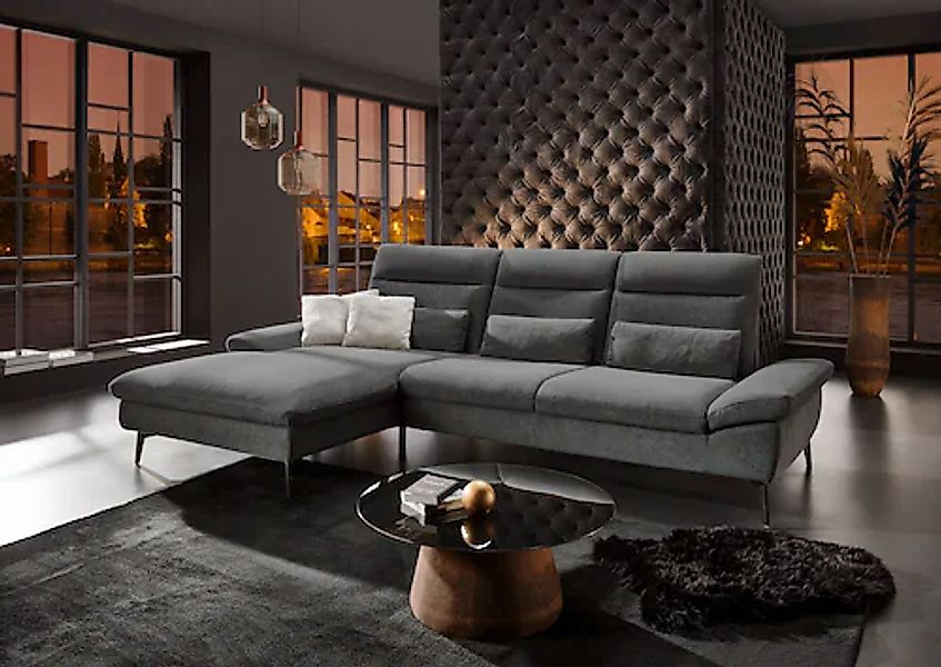 HUKLA Ecksofa »HU-HP22156 L-Form«, inkl. Kopfpolsterverstellung, optional m günstig online kaufen