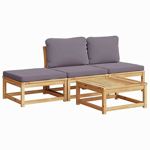 vidaXL Sofaelement 4-tlg. Garten-Lounge-Set mit Kissen Massivholz (1 St) günstig online kaufen