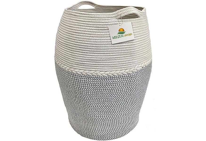 WIESEN.design Wäschekorb Jamila Ø46/39xH65cm 105L, 100% Baumwolle, Aufbewah günstig online kaufen