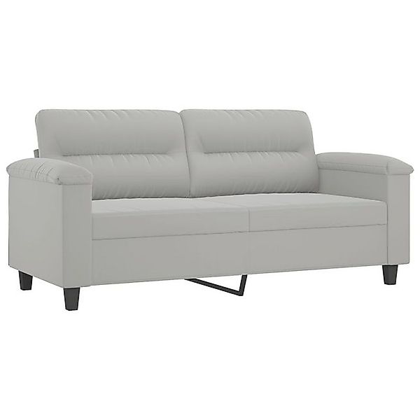 vidaXL Sofa, 2-Sitzer-Sofa Hellgrau 140 cm Mikrofasergewebe günstig online kaufen