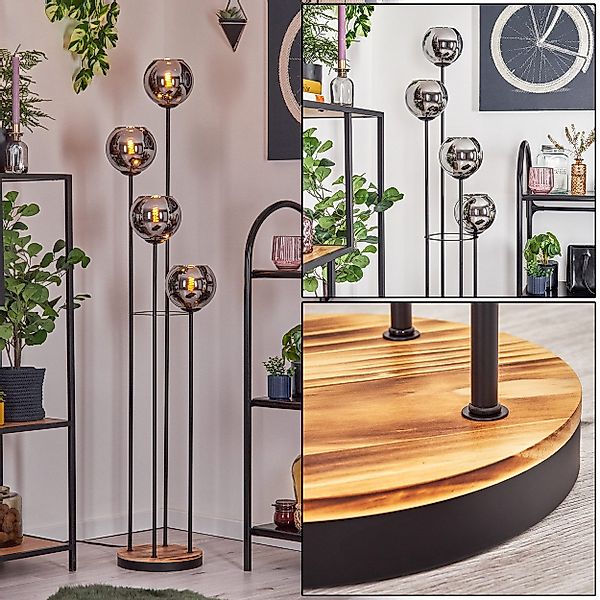 hofstein Stehlampe Stehlampe aus Metall/Holz/Glas in günstig online kaufen