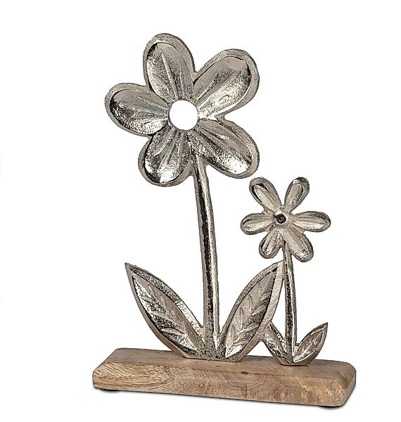 formano Dekofigur Deko Blume Aluminium Mangoholz günstig online kaufen
