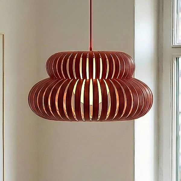 Lucande Hängeleuchte Slice, rot, Metall, Ø 48 cm günstig online kaufen