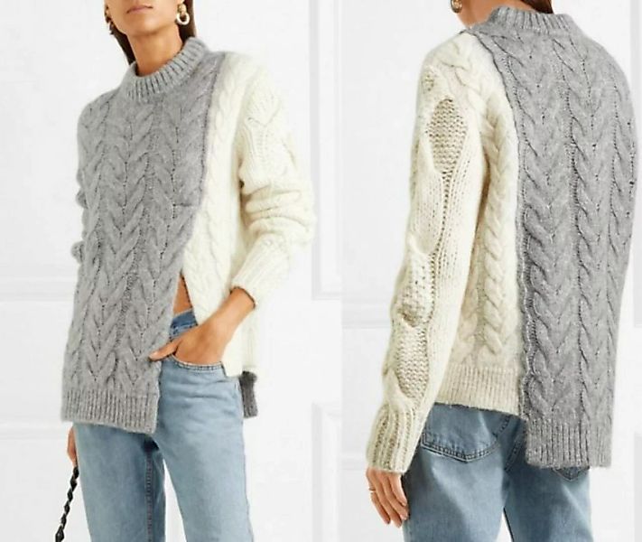 MONCLER Strickpullover MONCLER KNITWEAR Two-tone cable-knit Sweater Jumper günstig online kaufen