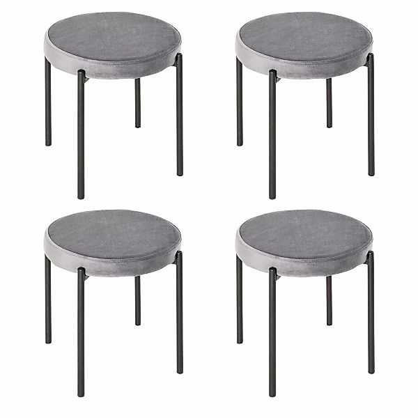HOMCOM 4er-Set Barhocker ohne Lehne, Metallhocker, Küchenstuhl mit gepolste günstig online kaufen