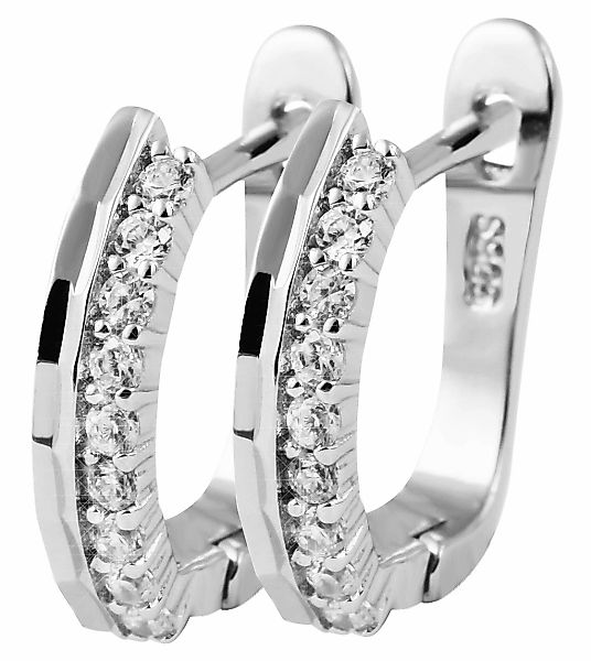 Adelia´s Klappcreolen "Damen Ohrringe – Klappcreole aus 925 Silber mit Zirk günstig online kaufen