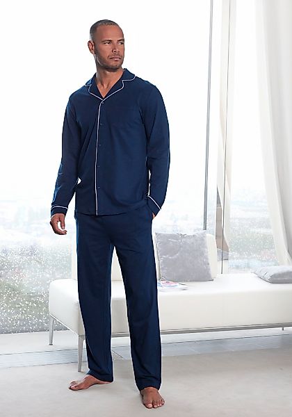 s.Oliver Pyjama 1 Stück, 2 Stk. tlg., Schlafanzug in klassischer Schnittfüh günstig online kaufen