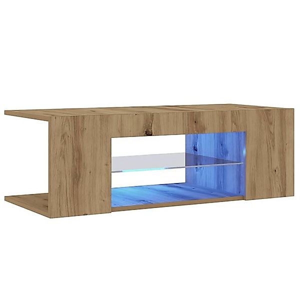 vidaXL TV-Schrank TV-Schrank mit LED-Leuchten Artisan-Eiche 90x39x30 cm (1- günstig online kaufen