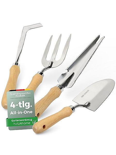 holz4home® Gartenpflege-Set Gartenwerkzeug Set 4-tlg. I Gartengeräte Unkrau günstig online kaufen