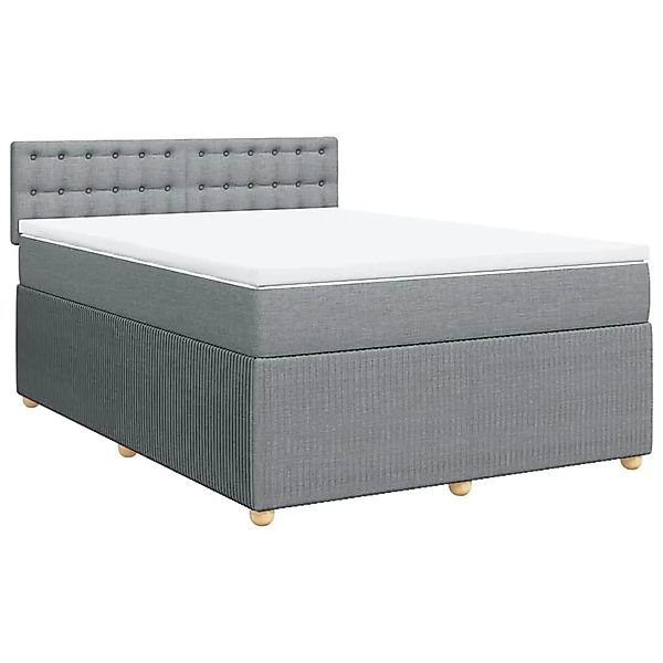 vidaXL Boxspringbett mit Matratze Hellgrau 160x200 cm Stoff 3287521 günstig online kaufen