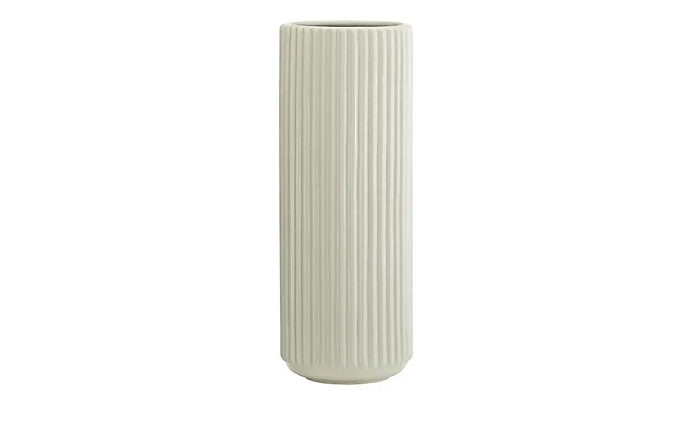 HOME STORY Vase   ¦ grau ¦ Porzellan ¦ Maße (cm): H: 35,2  Ø: 13 Accessoire günstig online kaufen