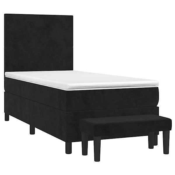 vidaXL Boxspringbett mit Matratze Schwarz 90x200 cm Samt 3137703 günstig online kaufen