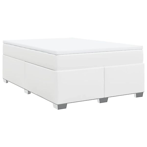 vidaXL Boxspringbett mit Matratze Weiß 160x200 cm Kunstleder 3285218 günstig online kaufen