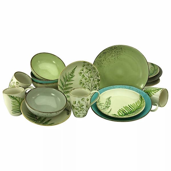 CreaTable Kombiservice »Geschirr-Set Botanica«, (Set, 16 tlg., Kaffeeservic günstig online kaufen