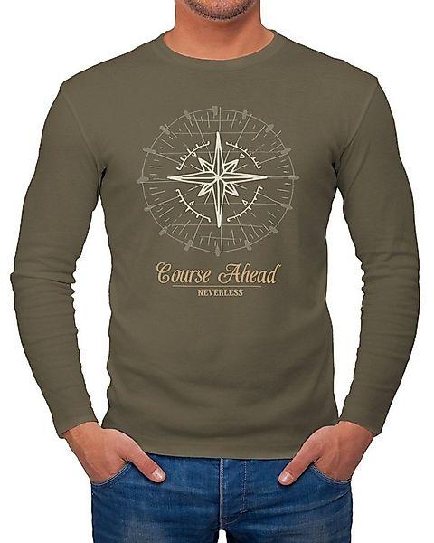 Neverless Longsleeve Herren Longsleeve Kompass Navigator Langarmshirt Never günstig online kaufen