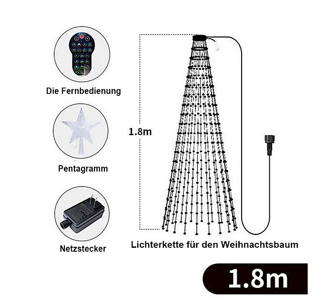 PRIISF Lichterkette LED-Lichterkette Weihnachtsbaum Weihnachtsbaumkette 400 günstig online kaufen