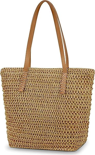 LuxusKollektion Strandtasche Strohtasche Strandtasche Damen Stroh günstig online kaufen