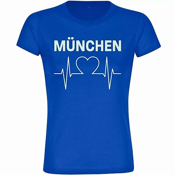 multifanshop T-Shirt Damen München blau - Herzschlag - Frauen günstig online kaufen
