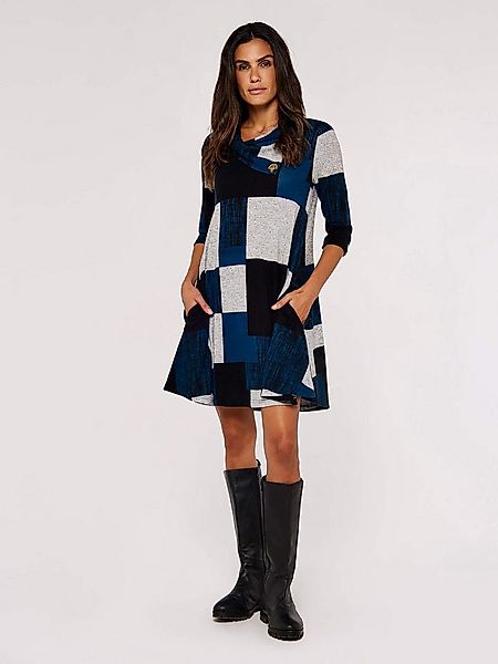 Apricot Strickkleid Swing Dress mit Umschlagkragen günstig online kaufen