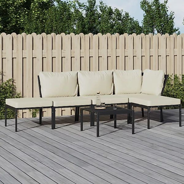 Vidaxl 6-tlg. Garten-lounge-set Mit Sandfarbigen Kissen Stahl günstig online kaufen