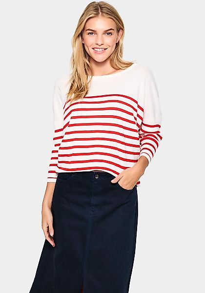 Saint Tropez Strickpullover "MilaSZ R-neck Stripe" günstig online kaufen