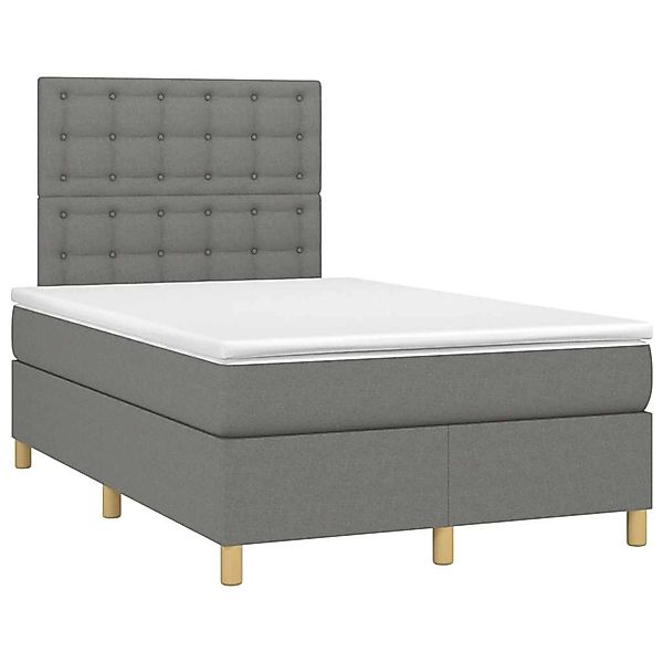 vidaXL Boxspringbett mit Matratze & LED Dunkelgrau 120x190 cm Stoff 3270275 günstig online kaufen