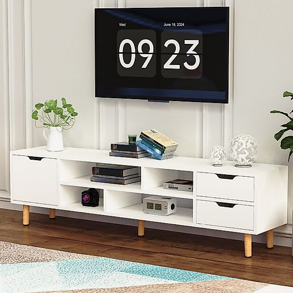 oyajia TV-Schrank Grifflose Fernsehschrank mit Beinen, günstig online kaufen