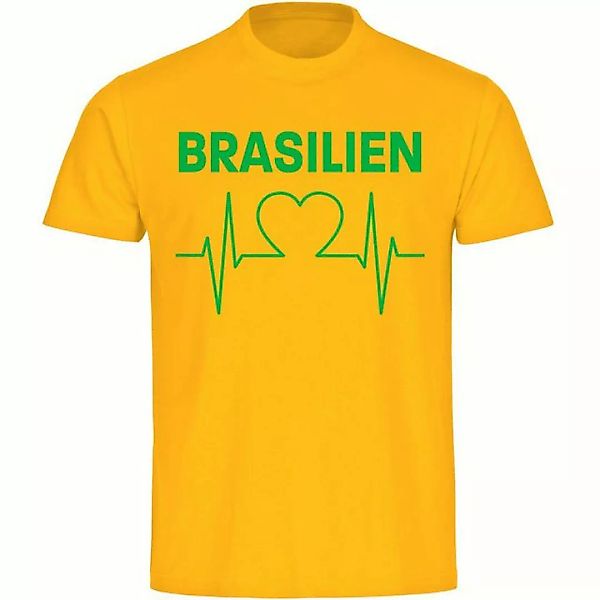 multifanshop T-Shirt Herren Brasilien - Herzschlag - Männer günstig online kaufen