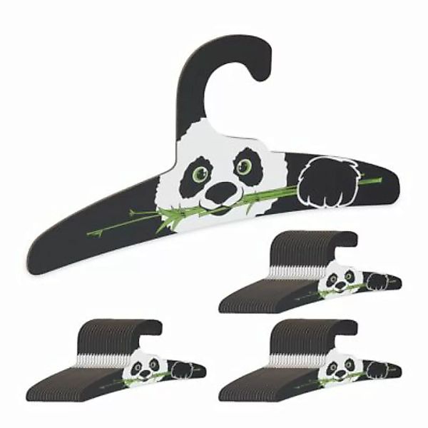 relaxdays 60 x Kinderkleiderbügel Panda schwarz/weiß günstig online kaufen