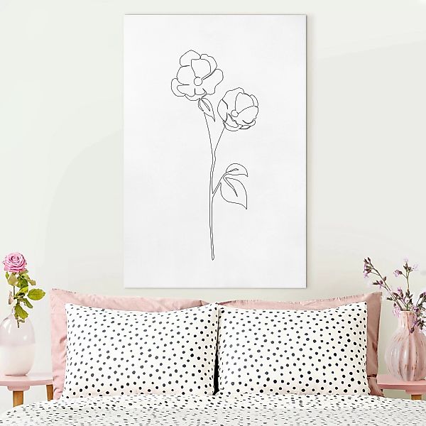 Leinwandbild Line Art Blumen - Mohnblüte günstig online kaufen