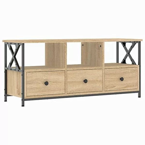 furnicato TV-Schrank Sonoma Eiche 102x33x45 cm Holzwerkstoff & Eisen (1-St) günstig online kaufen