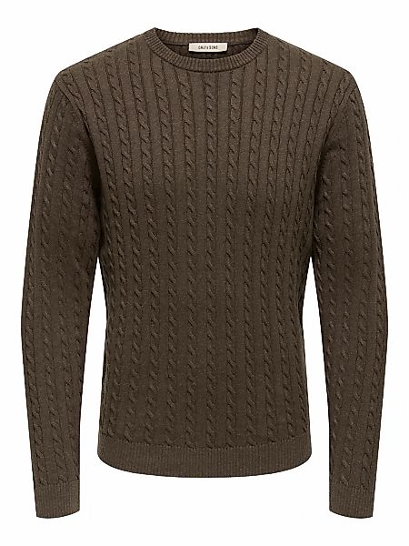 ONLY & SONS Strickpullover "ONSLOUI REG 12 CABEL CREW KNIT NOOS" günstig online kaufen