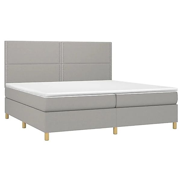 vidaXL Boxspringbett mit Matratze Hellgrau 200x200 cm Stoff 3142281 günstig online kaufen
