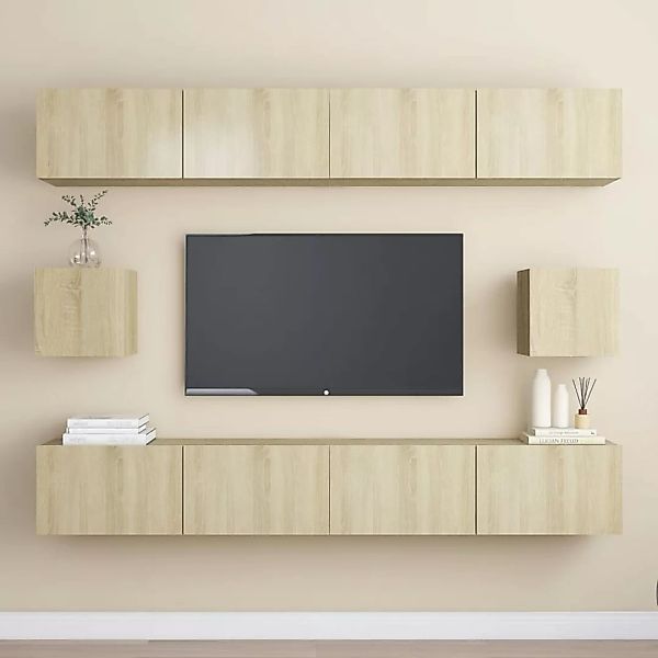 6-tlg. Tv-schrank-set Sonoma-eiche Spanplatte günstig online kaufen