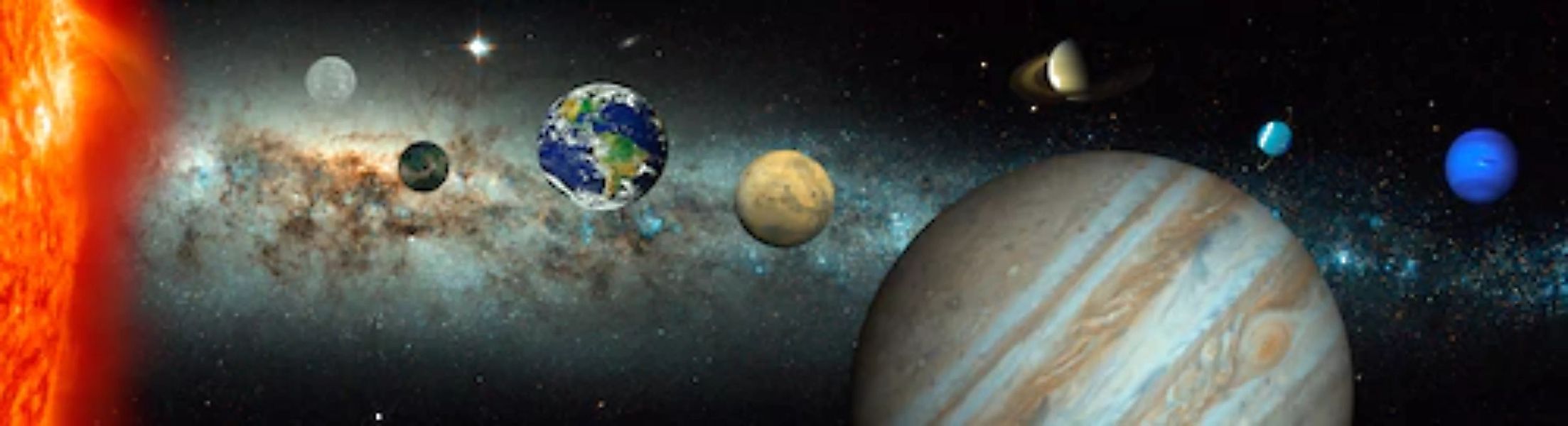Papermoon Fototapete »Solar System Panorama«, matt günstig online kaufen