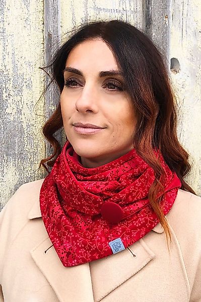 Wishproject® Dreieckstuch Damen Dreieckstuch, Rot Blütenornament, günstig online kaufen