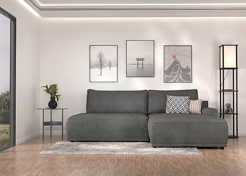 TRENDMANUFAKTUR Ecksofa »Fordon II, Schlafsofa mit Bettkasten, Couch in L-F günstig online kaufen