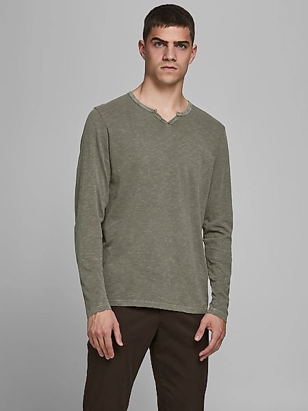 Jack & Jones Langarm-Poloshirt "JJESPLIT NECK TEE LS NOOS" günstig online kaufen