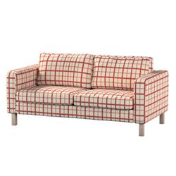 Bezug für Karlstad 2-Sitzer Sofa nicht ausklappbar, rot-creme, Sofahusse, K günstig online kaufen