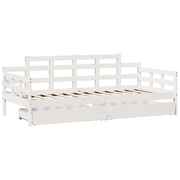 vidaXL Bett Tagesbett mit Schubladen Weiß 80x200 cm Kiefernholz günstig online kaufen