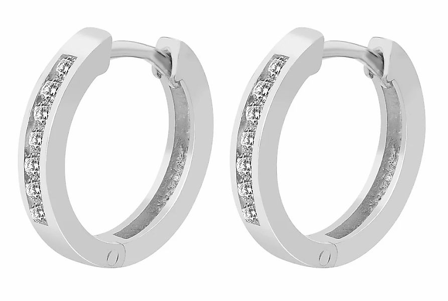 Adelia´s Klappcreolen "Damen Ohrringe – Klappcreole aus 925 Silber mit Zirk günstig online kaufen