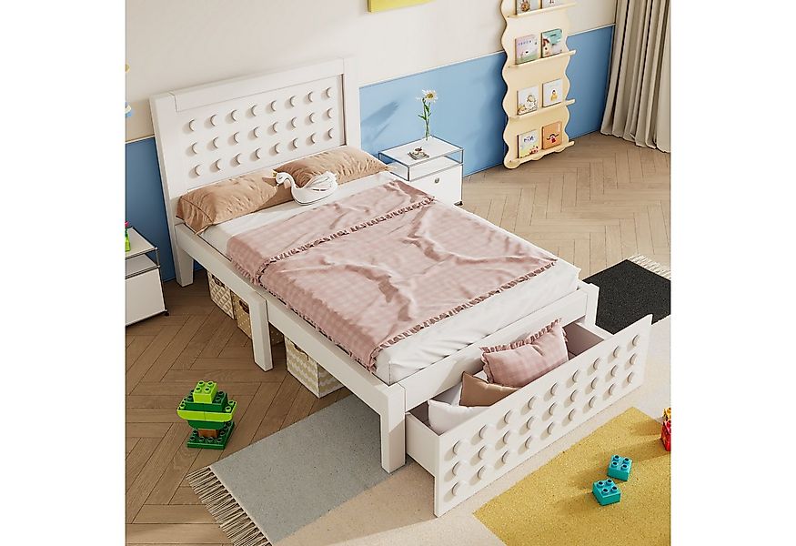 STILVORA Kinderbett 90x200 Bettgestell mit Schubladen,Einzelbett ohne matra günstig online kaufen
