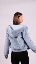 Passioni Fellimitatjacke Flauschige Bomberjacke mit Kapuze günstig online kaufen
