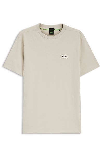 BOSS GREEN Rundhalsshirt "Tee" mit gummiertem Kontrast-Logo günstig online kaufen