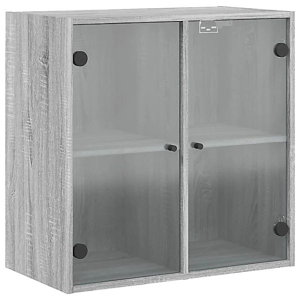 vidaXL Wandschrank mit Glastüren Grau Sonoma 68x37x68,5 cm günstig online kaufen