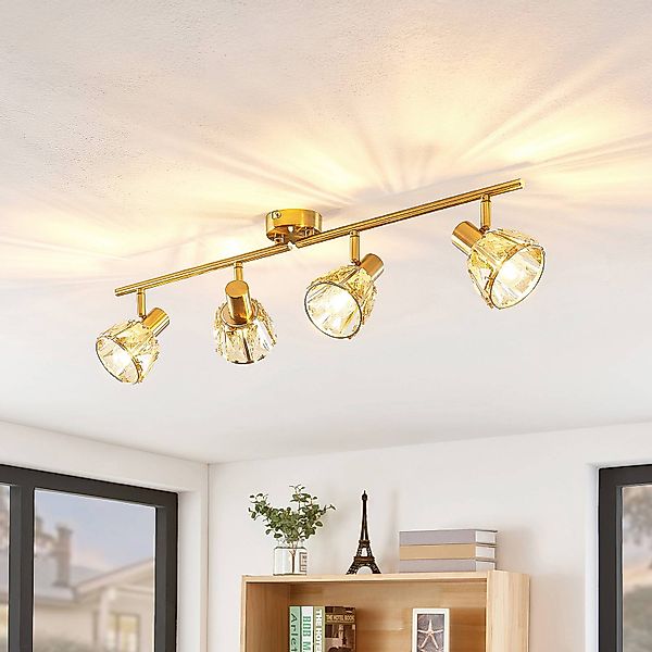 Lindby Deckenleuchte Kosta, 70 cm, 4-flg., messingfarben günstig online kaufen